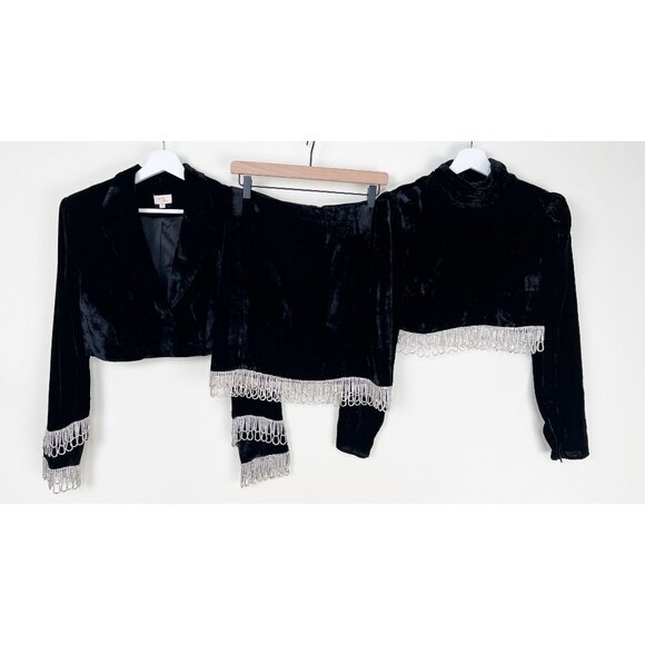 Camila Coelho Three Piece Matching Set Mini Skirt Cop Top Christmas Party NYE - Picture 7 of 16